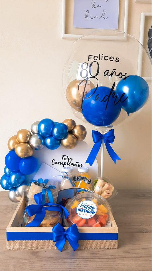 Caja Regalo Premium con Temática Azul y Oro desde: